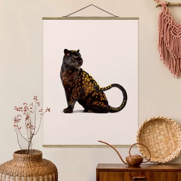 Stoffen schilderij met posterlijst Golden Panthers