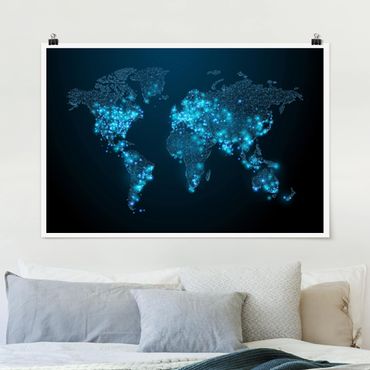 Posters Connected World World Map