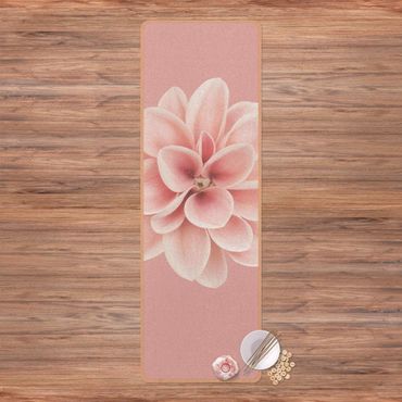 Yogamat kurk Dahlia Pink Blush Flower Centered