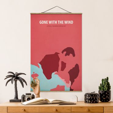 Stoffen schilderij met posterlijst Film Poster Gone With The Wind