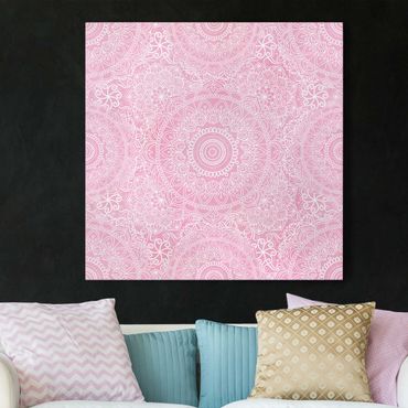 Canvas schilderijen Pattern Mandala Light Pink