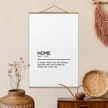 Stoffen schilderij met posterlijst Definition Home Welcome