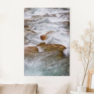 Canvas schilderijen The Icy Mountain Stream