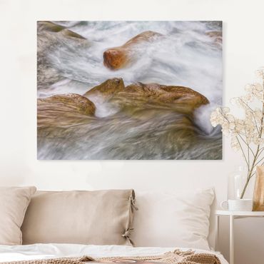 Canvas schilderijen The Icy Mountain Stream
