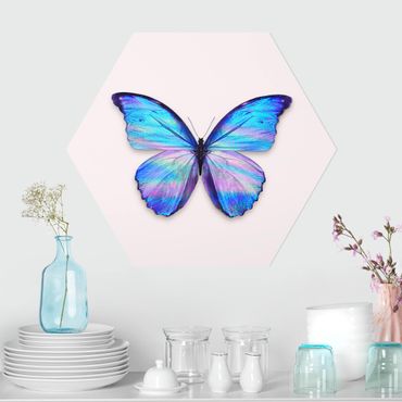 Hexagons Forex schilderijen Holographic Butterfly