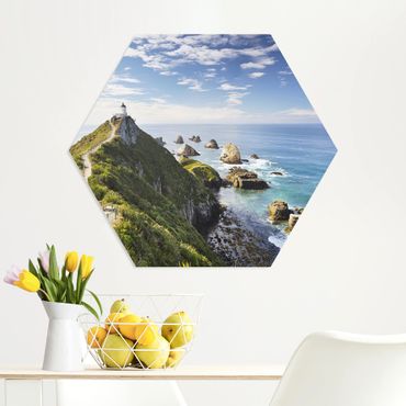 Hexagons Forex schilderijen Nugget Point Lighthouse And Sea New Zealand