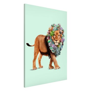 Magneetborden Lion With Succulents