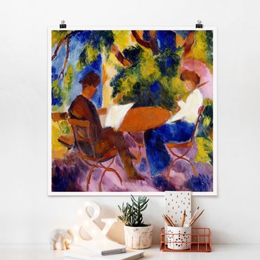 Posters August Macke - Couple At The Garden Table