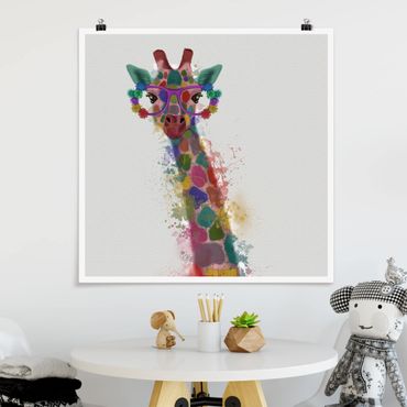 Posters Rainbow Splash Giraffe