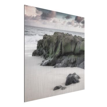 Aluminium Dibond schilderijen Rock On The Beach
