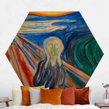Hexagon Behang Edvard Munch - The Scream