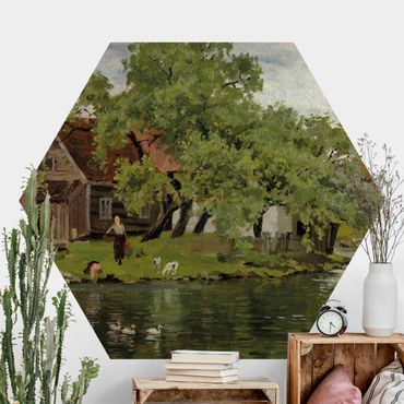 Hexagon Behang Edvard Munch - River Akerselven