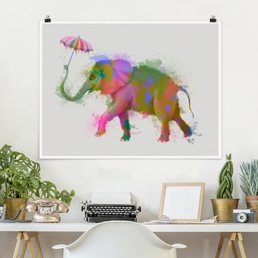 Posters Rainbow Splash Elephant