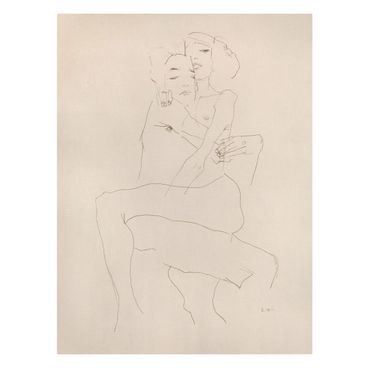 Canvas schilderijen - Egon Schiele - Two Nudes