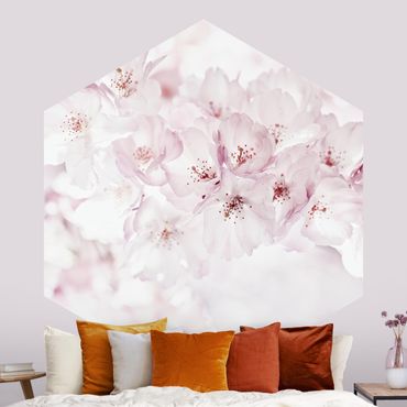 Hexagon Behang A Touch Of Cherry Blossoms