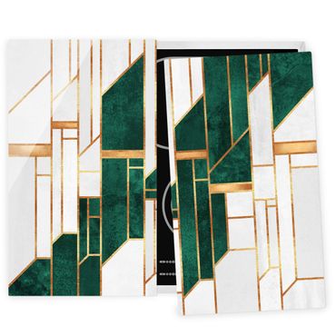 Kookplaat afdekplaten Emerald And gold Geometry