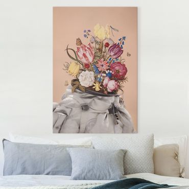 Canvas schilderijen - Enkel Dika - Space Suit With Flowers
