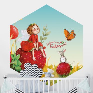 Hexagon Behang The Strawberry Fairy - Enchanting