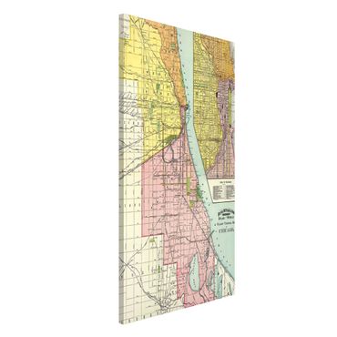 Magneetborden Vintage Map Chicago