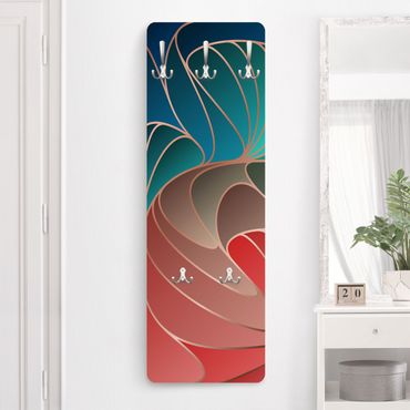 Wandkapstokken houten paneel Colourful Art Deco