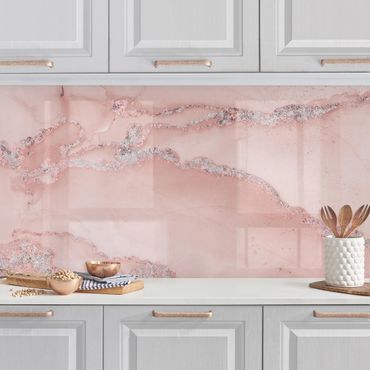 Keukenachterwanden Colour Experiments Marble Light Pink And Glitter