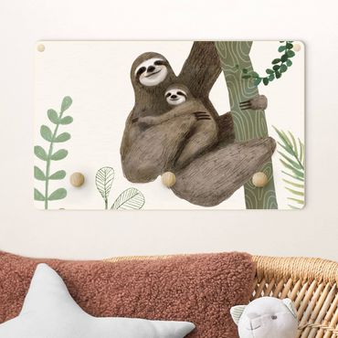 Wandkapstokken voor kinderen Sloth Text - Easy
