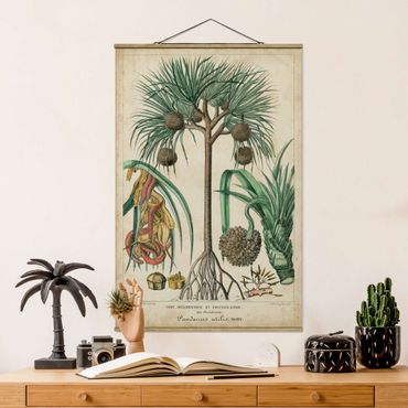 Stoffen schilderij met posterlijst Vintage Board Exotic Palms I
