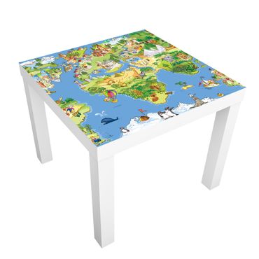 Meubelfolie IKEA Lack Tafeltje Great and Funny Worldmap