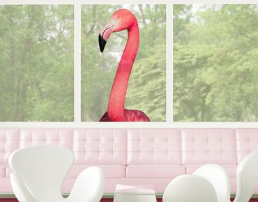 Raamstickers Prying Flamingo