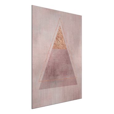 Aluminium Dibond schilderijen Geometry In Pink And Gold II