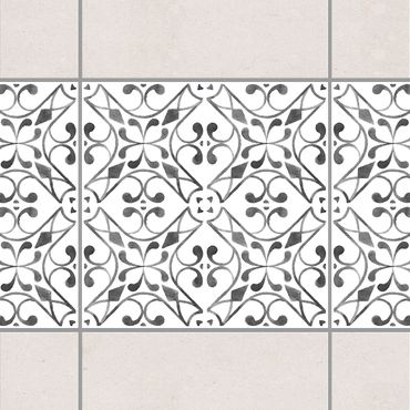 Tegelstickers Gray White Pattern Series No.3