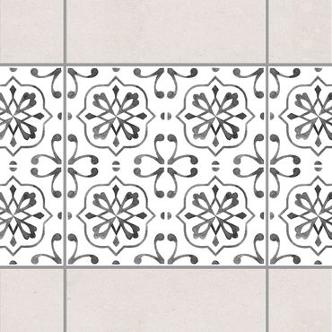 Tegelstickers Gray White Pattern Series No.4