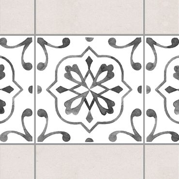 Tegelstickers Pattern Gray White Series No.4