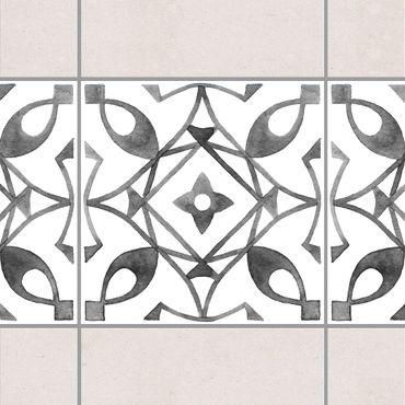 Tegelstickers Pattern Gray White Series No.8