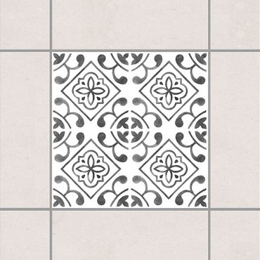Tegelstickers Gray White Pattern Series No.2