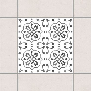 Tegelstickers Gray White Pattern Series No.4
