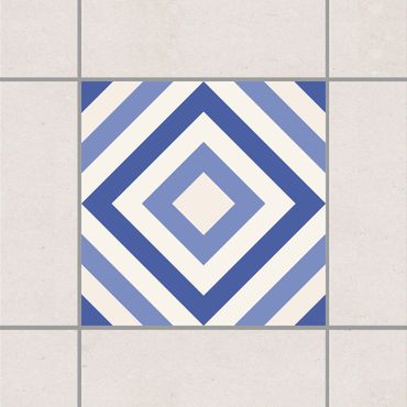 Tegelstickers Moroccan tile karo blue white