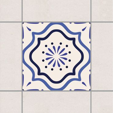 Tegelstickers Mediterranean tile white blue