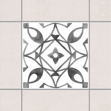 Tegelstickers Pattern Gray White Series No.8
