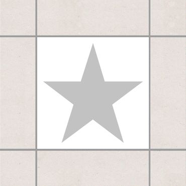 Tegelstickers Large Gray Stars on White