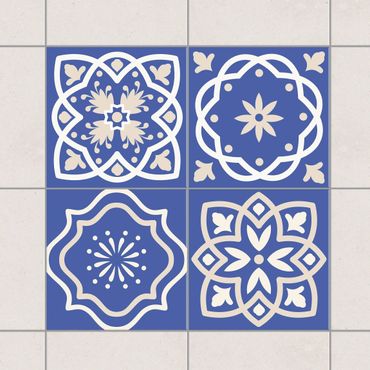 Tegelstickers 4 Portuguese tiles blue
