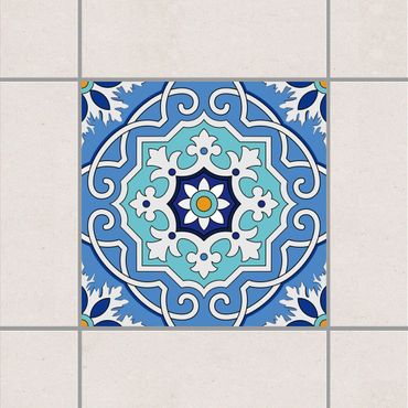 Tegelstickers Spanish tile pattern blue turquoise