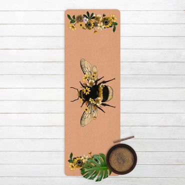 Yogamat kurk Floral Bumblebee