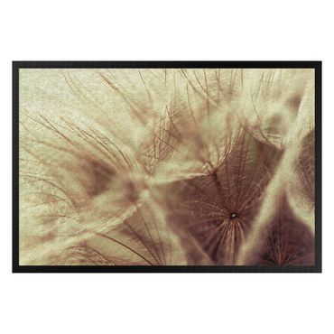 Deurmatten Detailed Dandelion Macro Shot With Vintage Blur Effect