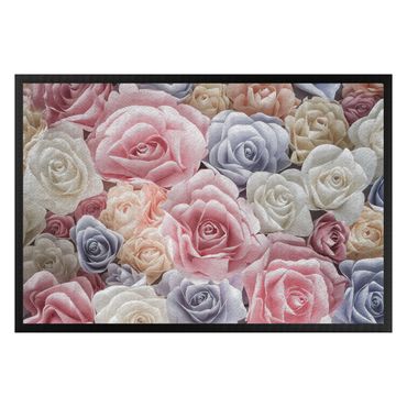 Deurmatten Pastel Paper Art Roses