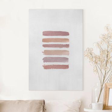 Canvas schilderijen Shades of Pink Stripes