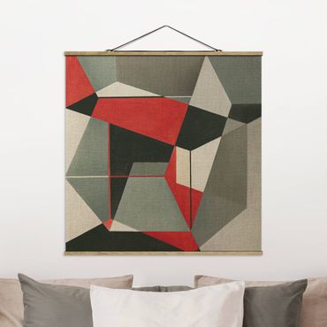 Stoffen schilderij met posterlijst Geometrical Fox