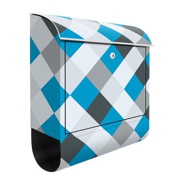 Brievenbussen Geometrical Pattern Rotated Chessboard Blue