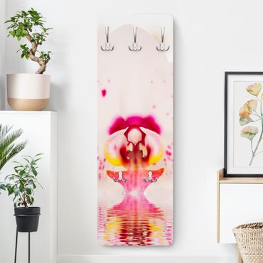 Wandkapstokken houten paneel Dotted Orchid On Water