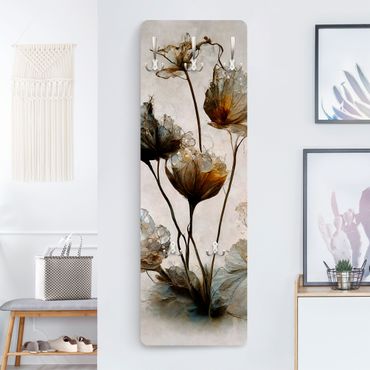 Wandkapstokken houten paneel - Dried Flowers